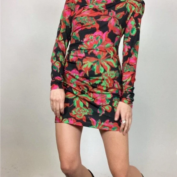 Zara floral draped mini dress - Picture 4 of 8